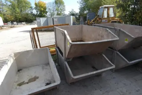 2 steel skips, galvanised