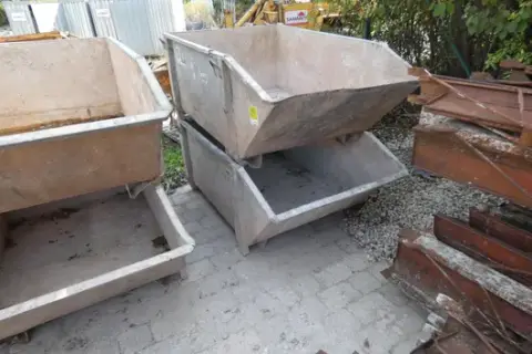 2 steel skips, galvanised