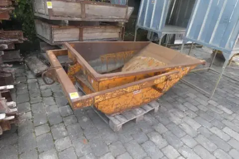 Tipping skip with crane eyes, orange