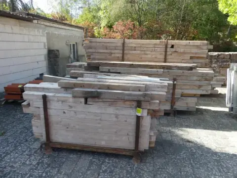 Lot of wooden beams
