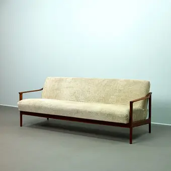 IB KOFOD LARSEN. voor Selig Wohndesign, slaapbank / daybed, teak, stof, jaren 1960, Denemarken.