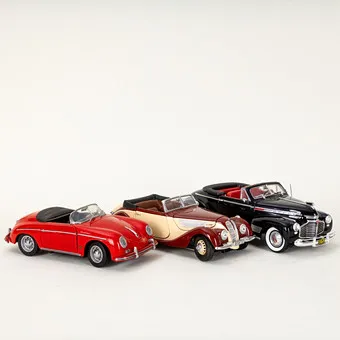 REVELL U.A. Modell Chevrolet Deluxe 1941, BMW 327, Cabriolet und Porsche 356 A 1600 Super Speed.