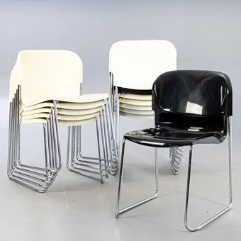 GERD LANGE. Stapelstoelen model 'Swing', Drabert, Duitsland, 2e helft 20e eeuw (13).