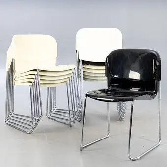 GERD LANGE. Stapelstoelen model 'Swing', Drabert, Duitsland, 2e helft 20e eeuw (13).