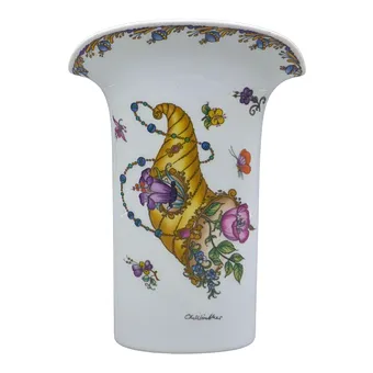 Hutschenreuther porcelain vase design Ole Winther cornucopia.
