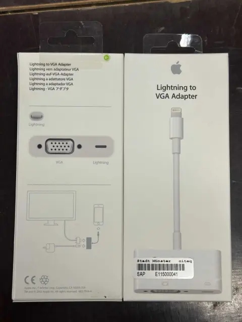2 adaptery Apple Lightning na VGA