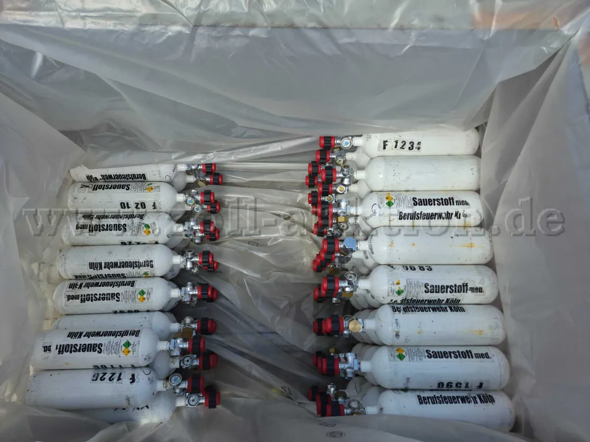 100 O² compressed air cylinders for medical oxygen steel 2.0 litres 200 bar