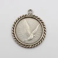 Medaille in Silberfassung "Verband Deutscher Brieftaubenzüchter E.V. Essen", 7,3gr., ca. D-2,6cm