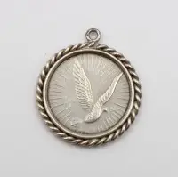Medaille in Silberfassung "Verband Deutscher Brieftaubenzüchter E.V. Essen", 7,3gr., ca. D-2,6cm