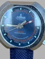 Mechanické hodinky HAU "Sorna" s budíkem, Swiss Made, strojek jde, náramek chybí část