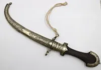 Marokkaanse Koummya, traditionele Noord-Afrikaanse gebogen dolk, ca. L-39,5cm