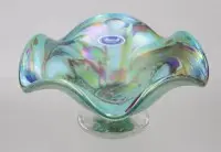 Coupe sur pied en verre artistique, Joska, env. H 9,5 cm D 18,5 cm