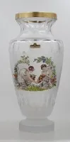 Hoge vaas, Fontanellas, jugendstil decor, vermoedelijk jaren 60/70, ca. H 29,5 cm