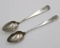 2x diverse koffielepels rond 1900, zilver, totaal 20,5 gr, L 13,8 cm