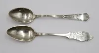 2x various 800 silver coffee spoons, total 28 g, L 14 cm