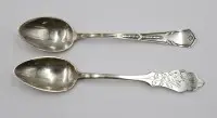 2x diverse 800 zilveren koffielepels, totaal 28 gr, L 14 cm