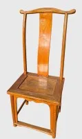 heller Hartholz Stuhl (Joch Stuhl), China, wohl Ende 19.Jhd.? H-ca. 120 cm, Sitzhöhe 50 cm, Sitzfläche ca. 40x50 cm