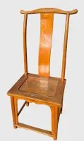 Chaise en bois dur clair (chaise à joug), Chine, probablement fin 19e siècle ? H env. 120 cm, hauteur d'assise 50 cm, assise env. 40x50 cm