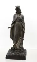 Figurine en métal de sainte Barbe, patronne des mineurs, env. H 24 cm
