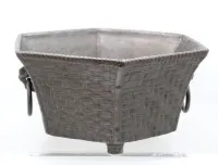gr. Übertopf, Bronze, älter, wohl China, ca. H-16,5cm D-34cm, ca. 7 Kg