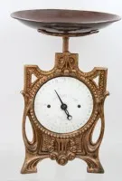 Haushalts- oder Wirtschaftswaage um 1900, unter Farbe, Stellschraube fest, ca. H-34cm