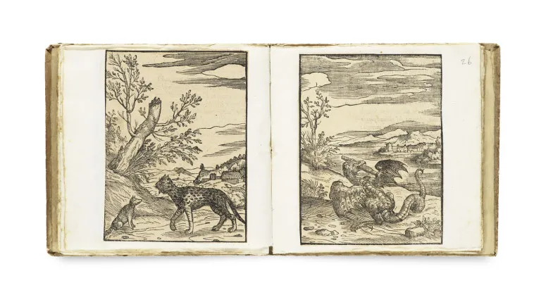 Giovanni Mario Verdizotti – Collection of 86 (of 101 published) woodcuts from "Cento favole morali", 16th c.