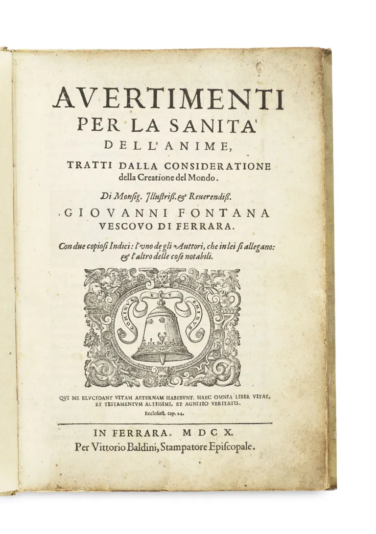 Giovanni Fontana – Avertimenti per la sanità dell'anime, tratti dalla consideratione della Creatione del Mondo