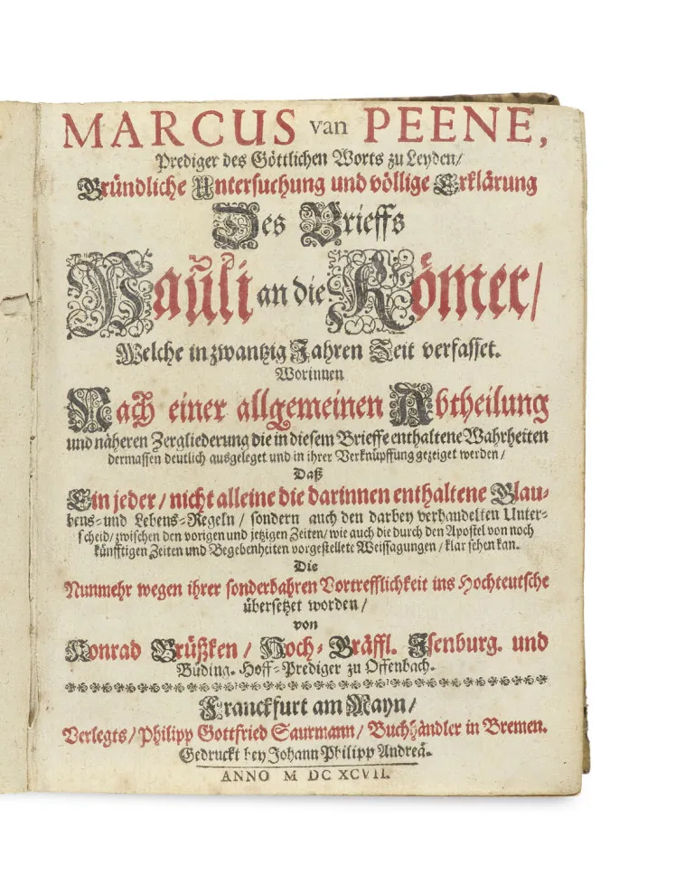 Marcus van Peene – Examen approfondi et explication complète de l'épître de Paul aux Romains, composée en vingt ans