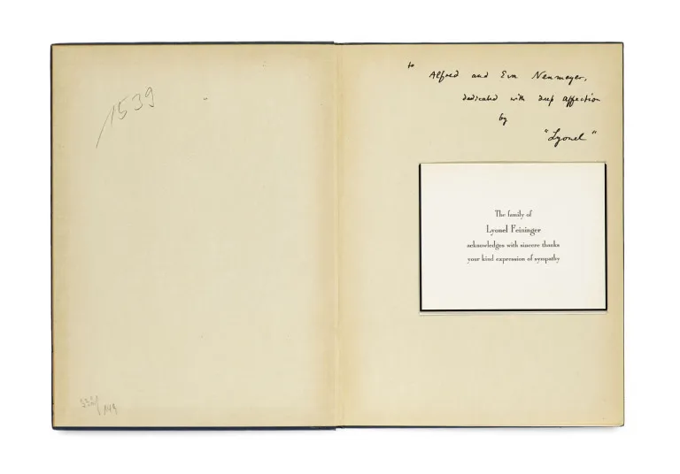 Lyonel Feininger – Dédicace autographe avec signature "Lyonel" pour Alfred et Eva Neumeyer