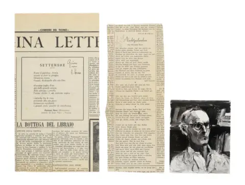 Hermann Hesse – Collection de 4 autographes de Hermann Hesse