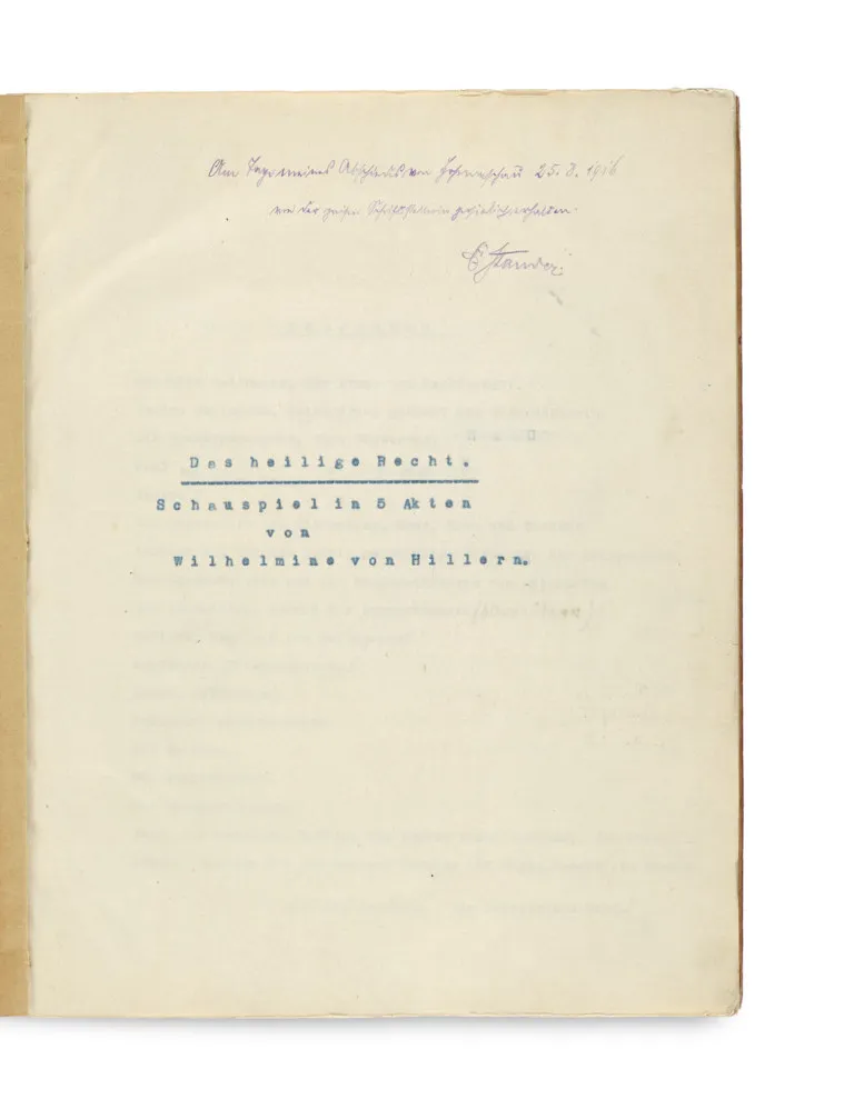 Wilhelmine v. Hillern – Das heilige Recht