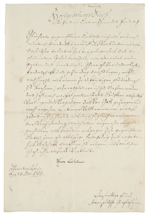 Johann IX. Philipp von Walderdorff – Lettre avec signature autographe de l'archevêque et électeur de Trèves à un prince