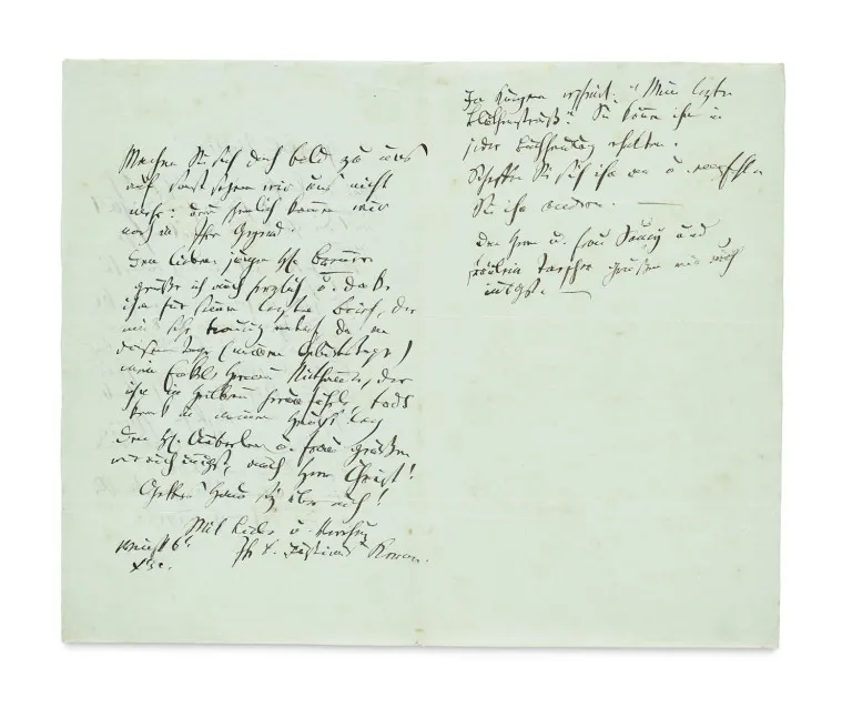 Justinus Kerner – Handgeschreven brief van de arts en dichter Justinius Kerner