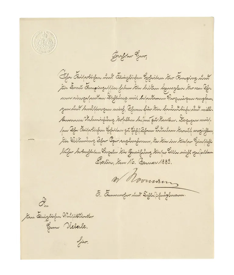 Carl Wilhelm von Normann – Brief namens de Pruisische kroonprins en kroonprinses met eigenhandige handtekening van de…