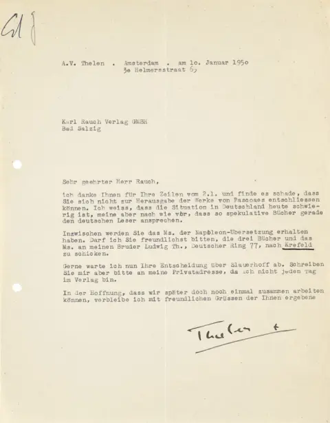 Albert Vigoleis Thelen – Collection de 3 lettres dactylographiées avec signature autographe de l'écrivain (1903-1989) à…