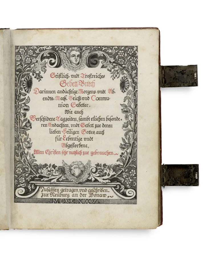 Spiritual and comforting prayer book containing devout morning and evening masses, confession and communion prayers