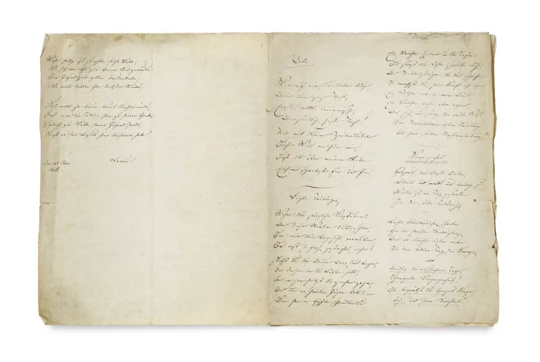 Nikolaus Lenau – Manuscript with poems by Lenau in a contemporary copy, probably from the author's circle