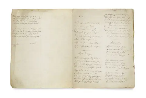 Nikolaus Lenau – Manuscrit contenant des poèmes de Lenau en copie contemporaine, probablement de l'entourage de l'auteur
