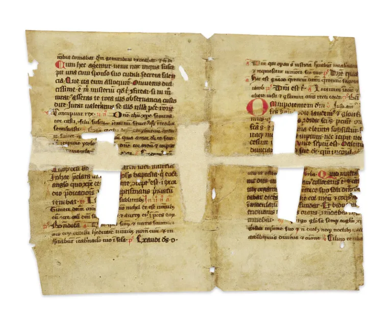 Fragment eines lateinischen Breviers mit Texten aus der Legende der heiligen Caecilia und einer Beda Homilie