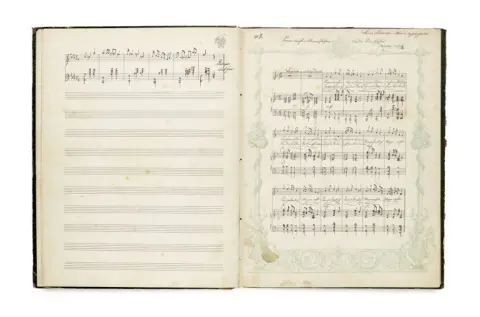 Adolf Götz – Manuscrit musical avec notes recueillies pour des chants de F. Bodenstedt, Felix Dahn, H. Heine, O. Jerschke, von Scheffel, Julius…