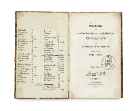 Edgar Bauer – Histoire des mouvements constitutionnels et révolutionnaires dans le sud de l'Allemagne de 1831 à 1834