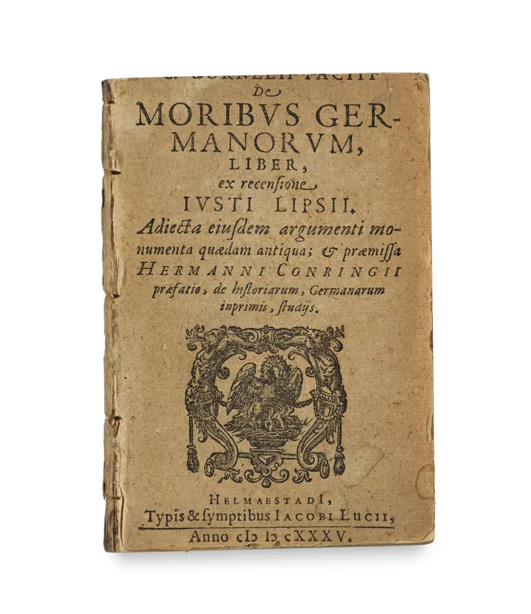 Cornelius Tacitus – (C. Cornelii Taciti) De Moribus Germanorum, Liber, ex recensione Iusti Lipsii, Adiecta eiusdem argumenti monumenta…
