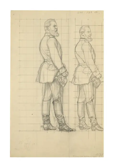 Anton von Werner – Figurální studie korunního prince Friedricha Wilhelma pro "Proklamaci Německého císařství", verze Zeughaus