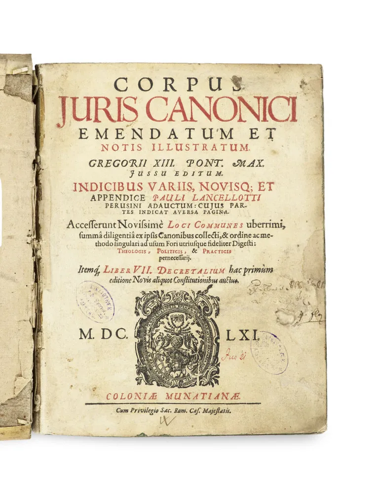 J.P Lancelotti – Corpus Juris Canonici Emendatum et Notis Illustratum