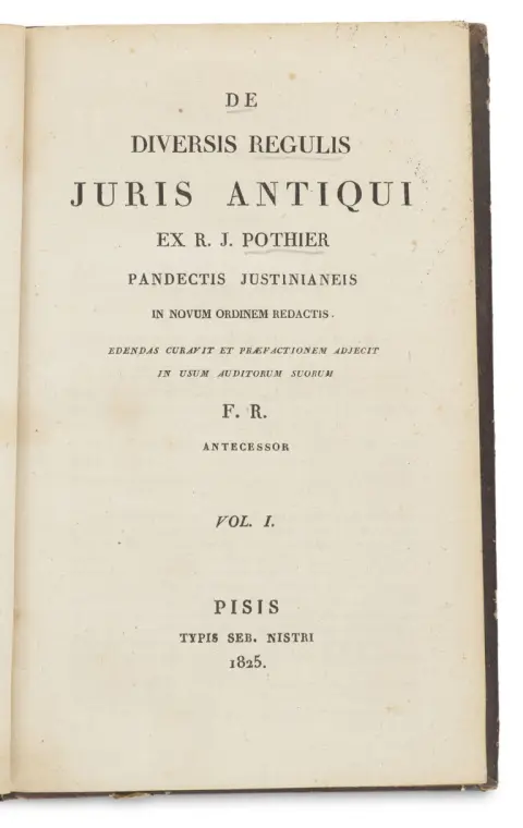 Robert-Joseph. Pothier – De Diversis Regulis Juris Antiqui