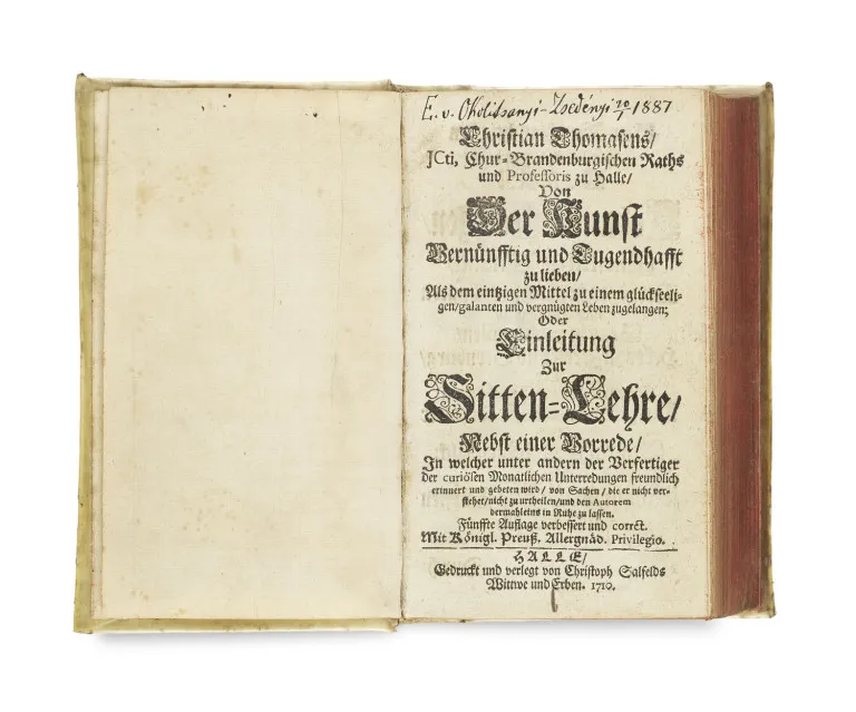 Christian Thomasius – Von der Kunst vernünfftig und tugendhafft zu lieben