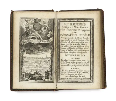 (Louis Charles) Desnos – Étrennes utiles et nécessaires aux commerçants et voyageurs ou indicateur fidèle enseignant toutes les routes…