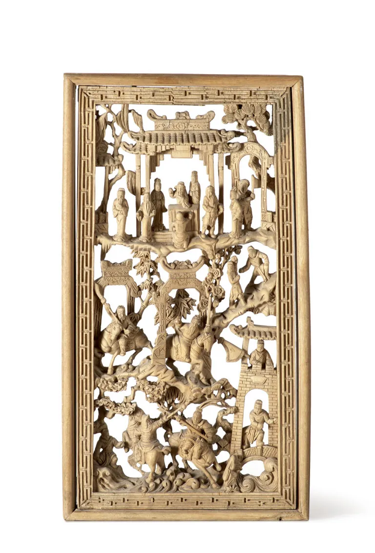 Chinesisches Relief mit historisierender Erzählung (Sangokushi Yanyi)