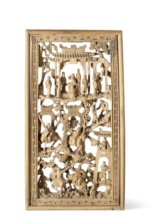 Relief chinois avec récit historicisant (Sangokushi Yanyi)