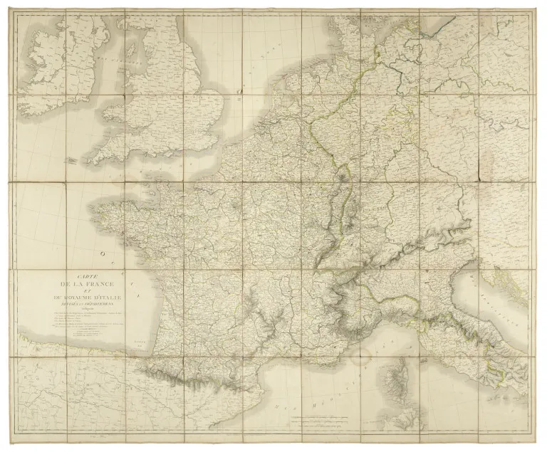 Sammlung von 5 Kupferkarten in Europa